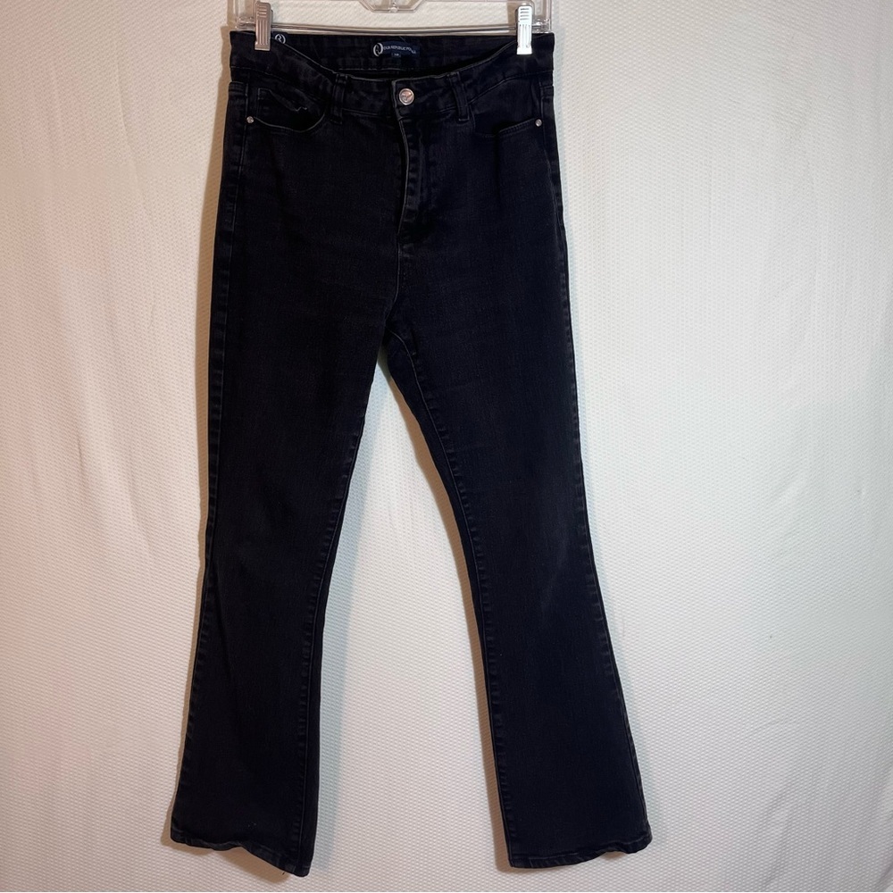 Our Republic For All Black Flare Jeans Size 10 High Rise Stretch Denim Pants